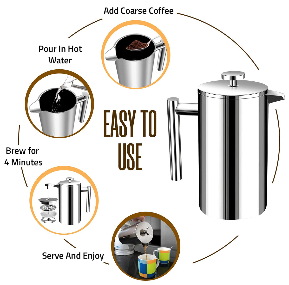 KICHLY 34 OZ French Press
