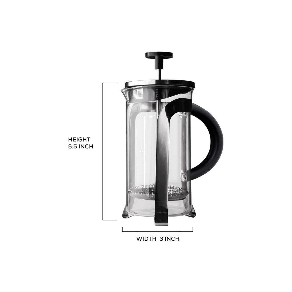 Glass French Press Coffee Maker with Stainless Steel Frame