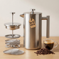 KICHLY French press with accessories and coffee cup