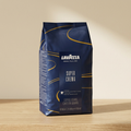 Lavazza Super Crema on light oak